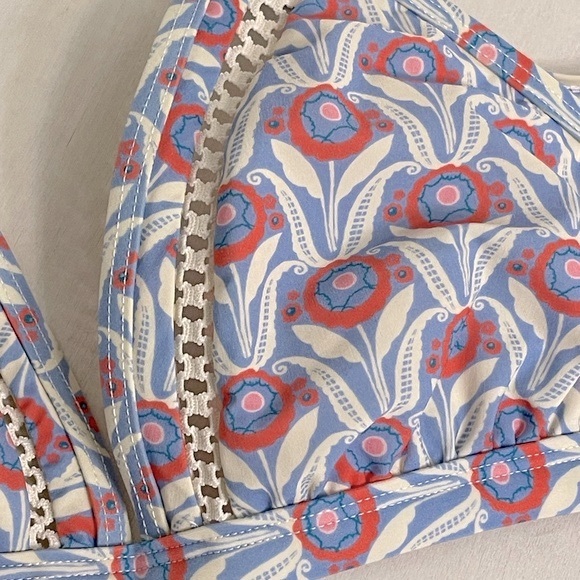 💥 ANTONIO MELANI Bikini Swim Top Blue Floral | Size 12 - Picture 6 of 8
